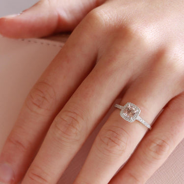  9K White Gold Morganite and Diamond Engagement Ring| Morganite Engagement Rings Melbourne | Engagement Rings Melbourne | Wedding Rings Melbourne | H&H Jewellery