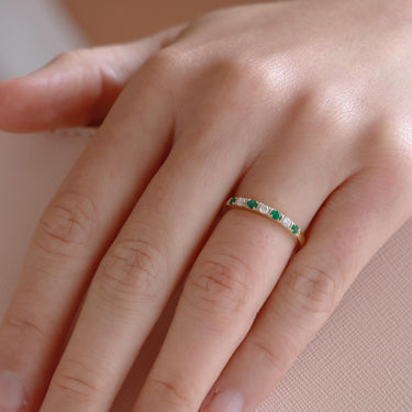 9K Yellow Gold Diamond and Emerald Ring  | Emerald Engagement Rings Melbourne | Emerald Engagement Rings Australia | H&H Jewellery