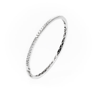 18K White Gold Tdw. 1.78ct Diamond Bangle | Gold and Diamond Tennis Bracelet Melbourne | Gold and Diamond Tennis Bracelet Australia | H&H Jewellery