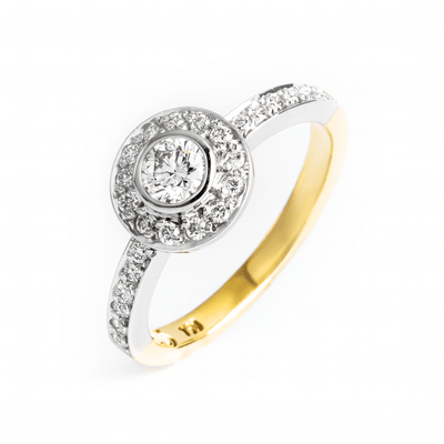 18K Yellow and White Tdw. 0.68ct Gold Diamond Engagement Ring | Diamond Rings Melbourne | Engagement Rings Melbourne | Wedding Rings Melbourne | H&H Jewellery