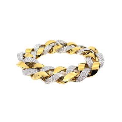 18K Yellow and White Gold Tdw 7.20ct Bracelet | Gold and Diamond Tennis Bracelet Melbourne | Gold and Diamond Tennis Bracelet Australia | H&H Jewellery