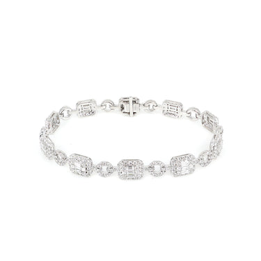 18K White Gold Tdw. 4.32ct Diamond Tennis Bracelet | Gold and Diamond Tennis Bracelet Melbourne | Gold and Diamond Tennis Bracelet Australia | H&H Jewellery