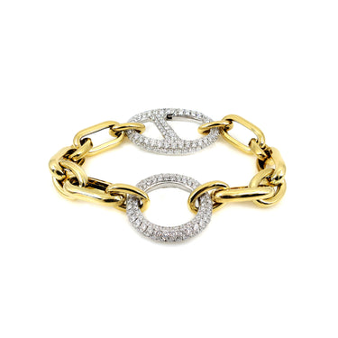 18K Yellow and White Gold Tdw 6.55ct Bracelet  | Gold and Diamond Tennis Bracelet Melbourne | Gold and Diamond Tennis Bracelet Australia | H&H Jewellery