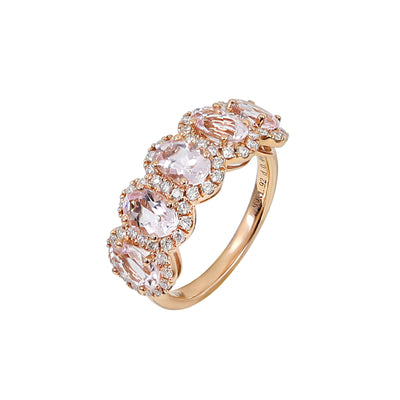 18K Rose Gold 1.92ct Morganite and Diamond Ring - 20733117 - H&H Jewellery Pty Ltd