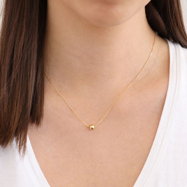 9K Yellow Gold Single Ball Necklace - WSGD90192.YG - H&H Jewellery Pty Ltd