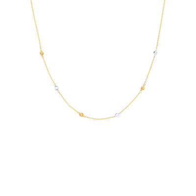 9K Yellow And White Gold Disc Necklace - WSGD90198.BIC - H&H Jewellery Pty Ltd