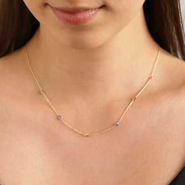 9K Yellow And White Gold Disc Necklace - WSGD90198.BIC - H&H Jewellery Pty Ltd