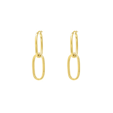 9K Yellow Gold Double Loop Drop Earrings - WSDG90322.YG - H&H Jewellery Pty Ltd