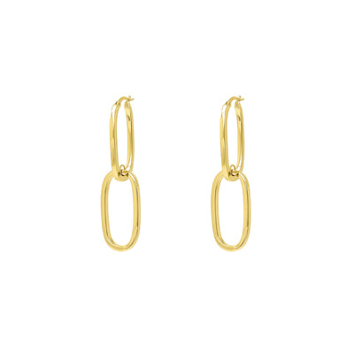 9K Yellow Gold Double Loop Drop Earrings - WSDG90322.YG - H&H Jewellery Pty Ltd