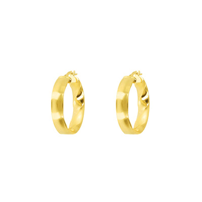 9K Yellow Gold Tube Ripple Hoop Earrings - WSGD90335.YG - H&H Jewellery Pty Ltd