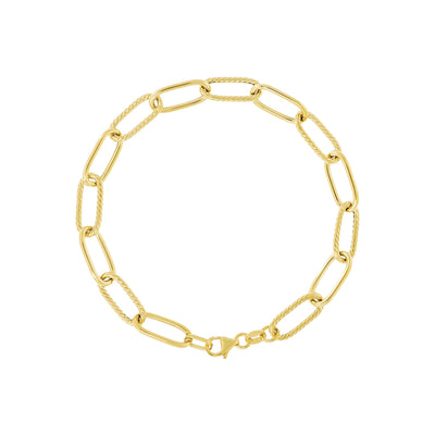 9K Yellow Gold Paper Link Bracelet | Gold and Diamond Bracelets Melbourne | Gold and Diamond Bracelets Australia | H&H Jewellery