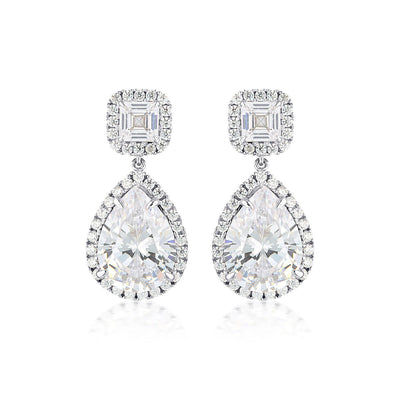 WHITE CZ RHODIUM 3MILS EARRING - H&H Jewellery Pty Ltd