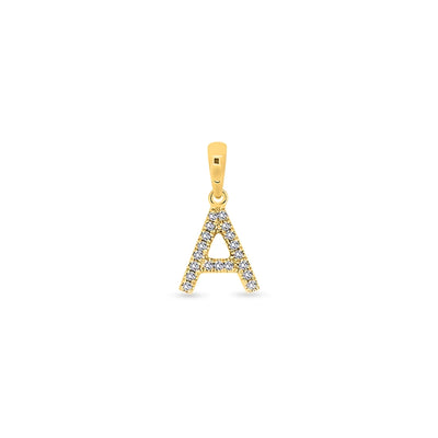 9K Gold Diamond 'A' Initial Pendant - DSSP-A - H&H Jewellery Pty Ltd