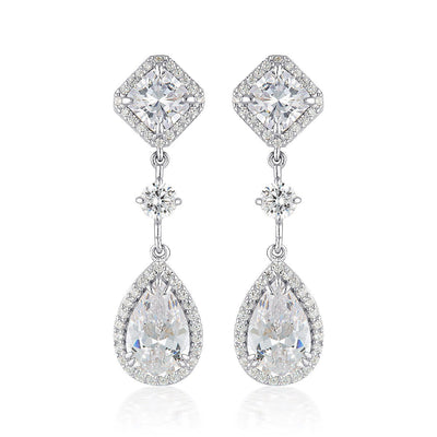 WHITE CZ RHODIUM 3MILS EARRING - H&H Jewellery Pty Ltd