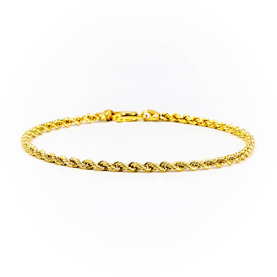 9K Yellow Gold Italian Made Rope Bracelet  | Gold and Diamond Tennis Bracelet Melbourne | Gold and Diamond Tennis Bracelet Australia | H&H Jewellery