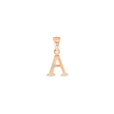 9K Gold Single Diamond 'A' Initial Pendant - DSNP-A - H&H Jewellery Pty Ltd