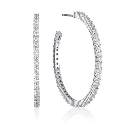 WHITE CZ RHODIUM 3MILS EARRING - H&H Jewellery Pty Ltd