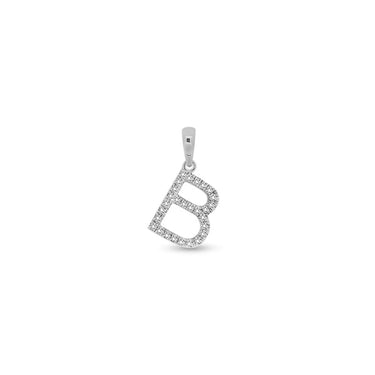9K Gold Diamond 'B' Initial Pendant - DSSP-B - H&H Jewellery Pty Ltd