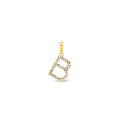 9K Gold Diamond 'B' Initial Pendant - DSSP-B - H&H Jewellery Pty Ltd