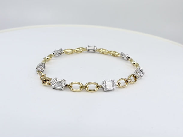 18K White and Yellow Gold Tdw. 2.05ct Diamond Bracelet | Diamond Tennis Bracelet Melbourne | Diamond Tennis Bracelet Australia | H&H Jewellery
