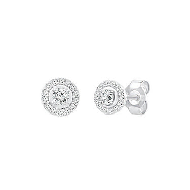 9K White Gold Tdw. 0.25ct Diamond Halo Stud Earrings |  Diamond Stud Earrings Melbourne | Diamond Stud Earrings Australia | H&H Jewellery