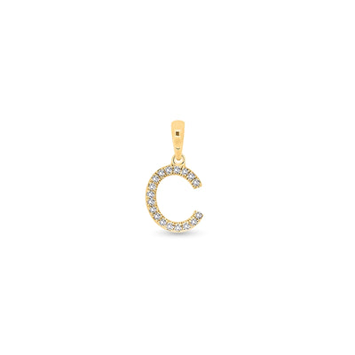 9K Gold Diamond 'C' Initial Pendant - DSSP-C - H&H Jewellery Pty Ltd