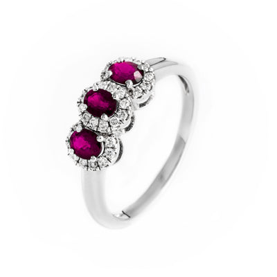 18K White Gold 0.53ct Ruby and Diamond Ring - 20690922 - H&H Jewellery Pty Ltd