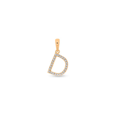 9K Gold Diamond 'D' Initial Pendant - DSSP-D - H&H Jewellery Pty Ltd