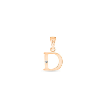 9K Gold Single Diamond 'D' Initial Pendant - DSNP-D - H&H Jewellery Pty Ltd