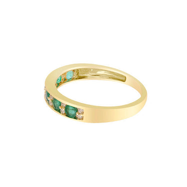 9K Yellow Gold Diamond and Emerald Ring - 20717322 - H&H Jewellery Pty Ltd