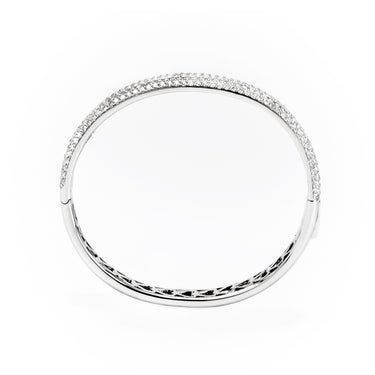 18K White Gold 3.35CT Pave Diamond Bangle | Gold and Diamond Tennis Bracelet Melbourne | Gold and Diamond Tennis Bracelet Australia | H&H Jewellery