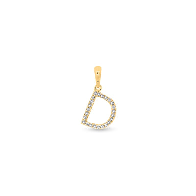 9K Gold Diamond 'D' Initial Pendant - DSSP-D - H&H Jewellery Pty Ltd