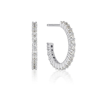 WHITE CZ RHODIUM 3MILS EARRING - H&H Jewellery Pty Ltd