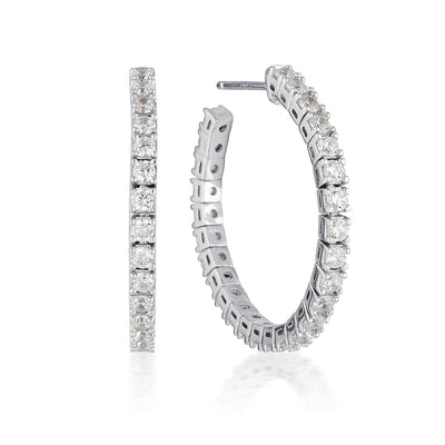 WHITE CZ RHODIUM 3MILS EARRING - H&H Jewellery Pty Ltd