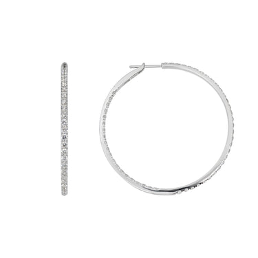 18K White Gold Tdw. 3.17ct Diamond Earrings | Gold Hoop Earrings Melbourne | Gold Hoop Earrings Australia | H&H Jewellery 