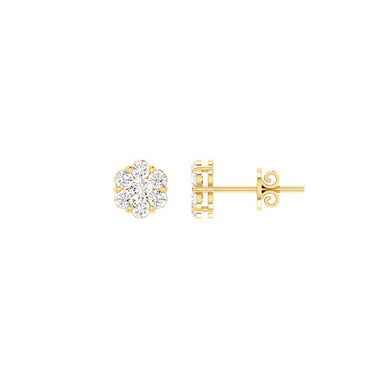 9K Yellow Gold Tdw. 0.33ct Diamond Cluster Stud Earrings | Gold & Diamond Earrings Melbourne | Gold & Diamond Earrings Australia | H&H Jewellery 