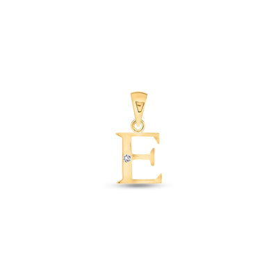9K Gold Single Diamond 'E' Initial Pendant - DSNP-E - H&H Jewellery Pty Ltd