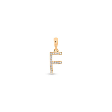 9K Gold Diamond 'F' Initial Pendant - DSSP-F - H&H Jewellery Pty Ltd