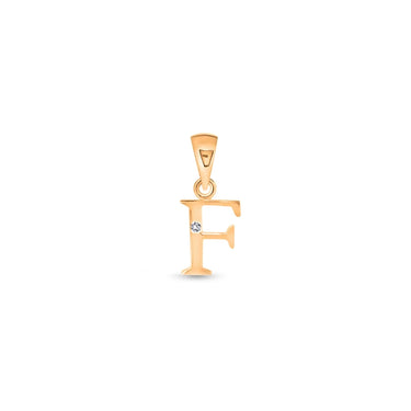 9K Gold Single Diamond 'F' Initial Pendant - DSNP-F - H&H Jewellery Pty Ltd