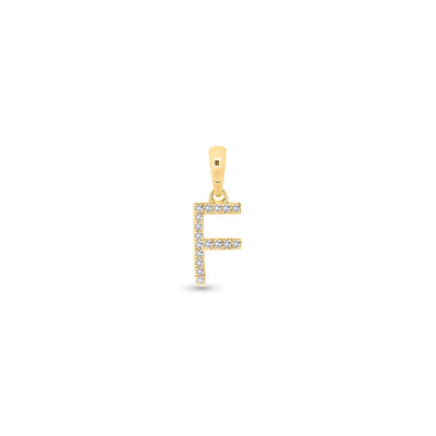 9K Gold Diamond 'F' Initial Pendant - DSSP-F - H&H Jewellery Pty Ltd