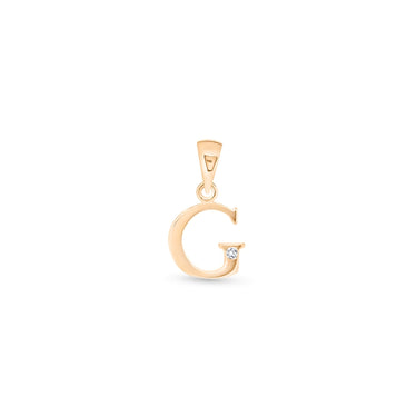 9K Gold Single Diamond 'G' Initial Pendant - DSNP-G - H&H Jewellery Pty Ltd