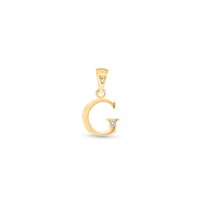 9K Gold Single Diamond 'G' Initial Pendant - DSNP-G - H&H Jewellery Pty Ltd