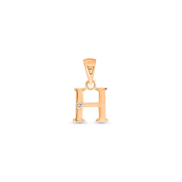 9K Gold Single Diamond 'H' Initial Pendant - DSNP-H - H&H Jewellery Pty Ltd