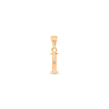 9K Gold Single Diamond 'I' Initial Pendant - DSNP-I - H&H Jewellery Pty Ltd