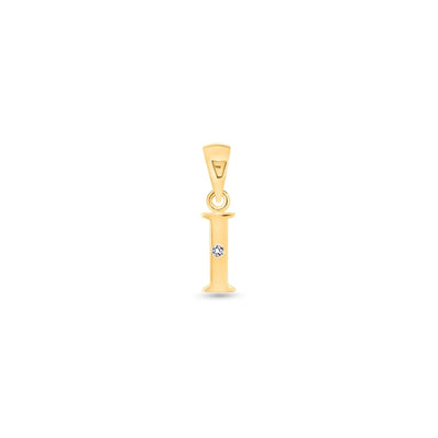 9K Gold Single Diamond 'I' Initial Pendant - DSNP-I - H&H Jewellery Pty Ltd