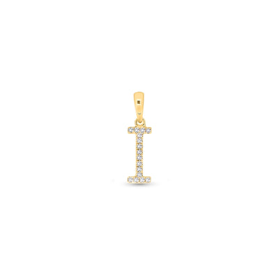 9K Gold Diamond 'I' Initial Pendant - DSSP-I - H&H Jewellery Pty Ltd