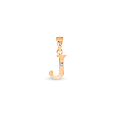 9K Gold Single Diamond 'J' Initial Pendant - DSNP-J - H&H Jewellery Pty Ltd
