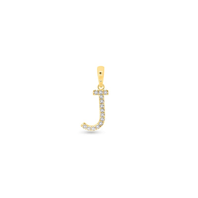 9K Gold Diamond 'J' Initial Pendant - DSSP-J - H&H Jewellery Pty Ltd