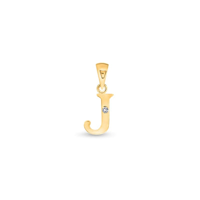 9K Gold Single Diamond 'J' Initial Pendant - DSNP-J - H&H Jewellery Pty Ltd