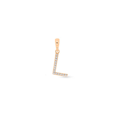 9K Gold Diamond 'L' Initial Pendant - DSSP-L - H&H Jewellery Pty Ltd